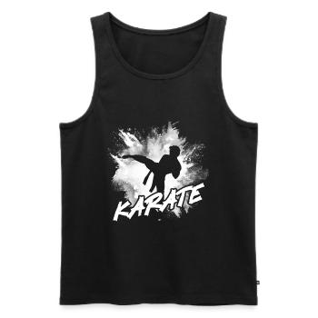 karaté - Débardeur bio Premium Homme - noir - Devant - Michal (187cm)