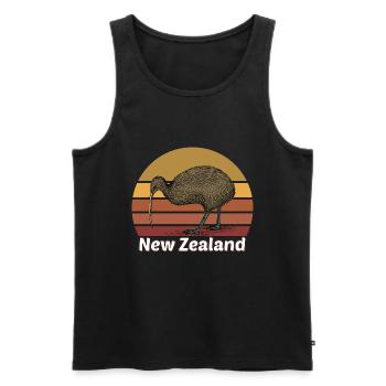Neuseeland - Männer Premium Bio Tank Top - Schwarz - Vorne - AI Model Male 178 light (178cm)