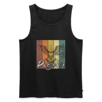 Taube - Männer Premium Bio Tank Top - Schwarz - Vorne - Michal (187cm)