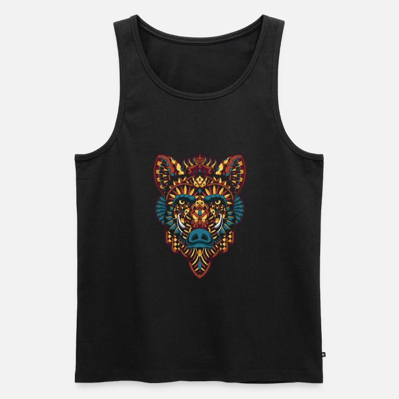 Wildschwein - Männer Premium Bio Tank Top - Schwarz