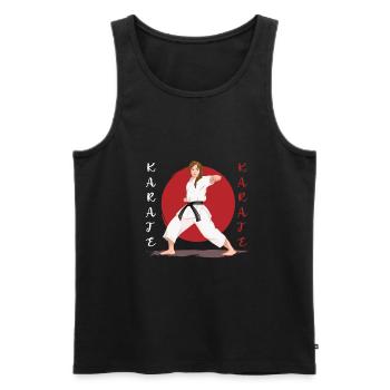 karate - Men's Premium Organic Tank Top - black - Front - Michal (187cm)