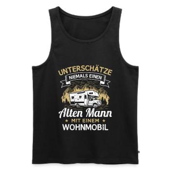 Camping Opa Wohnmobil Rentner Camper Großvater - Männer Premium Bio Tank Top - Schwarz - Vorne - Michal (187cm)