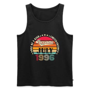 Awesome since August 1996 26th Birthday Gift - Men's Premium Organic Tank Top - black - Front - AI Model Male 178 light (178cm)