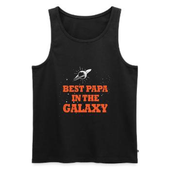 Bester Vater in der Galaxie - Männer Premium Bio Tank Top - Schwarz - Vorne - AI Model Male 178 light (178cm)