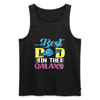 Best Dad in the Galaxy - Men's Premium Organic Tank Top - black - Front - Michal (187cm)