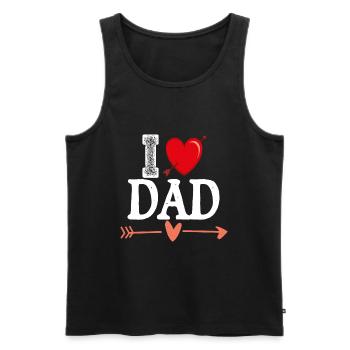 « J’aime papa » - Débardeur bio Premium Homme - noir - Devant - AI Model Male 178 light (178cm)