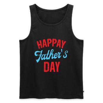 Vatertag - Männer Premium Bio Tank Top - Schwarz - Vorne - AI Model Male 178 light (178cm)