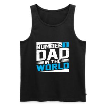 no1 papa du monde - Débardeur bio Premium Homme - noir - Devant - AI Model Male 178 light (178cm)