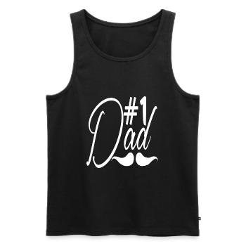 no1 papa du monde - Débardeur bio Premium Homme - noir - Devant - AI Model Male 178 light (178cm)