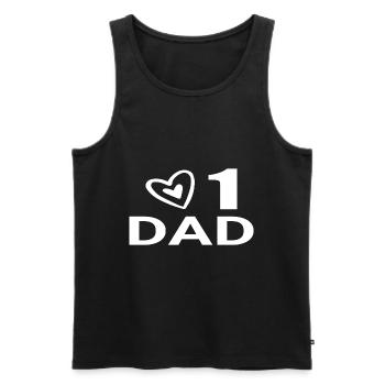 no1 papa du monde - Débardeur bio Premium Homme - noir - Devant - AI Model Male 178 light (178cm)
