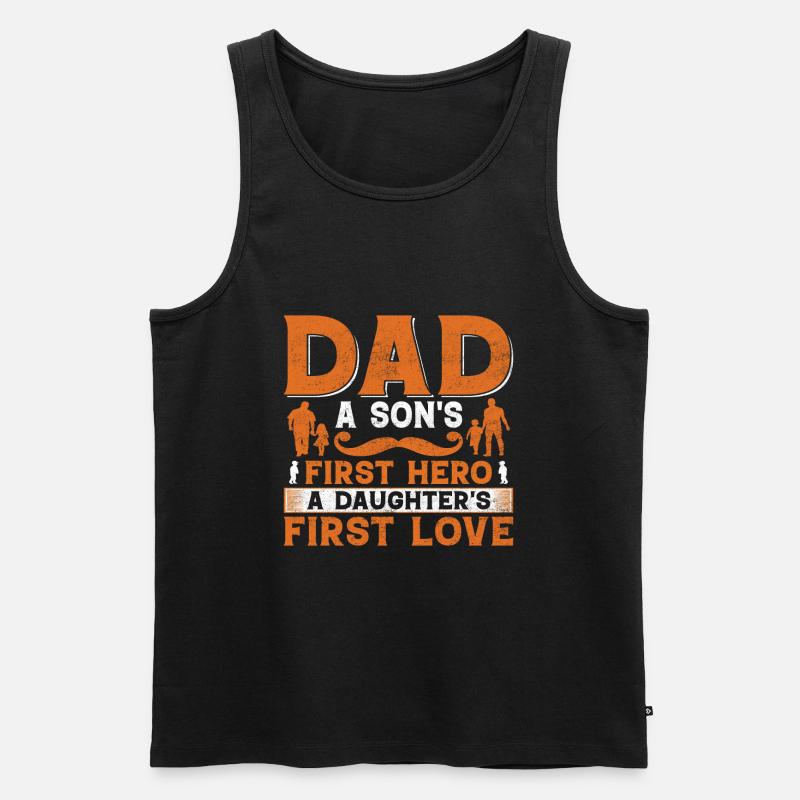 Padre e figlio - padre e figlia dono padre - Canottiera ecologica premium da uomo - nero