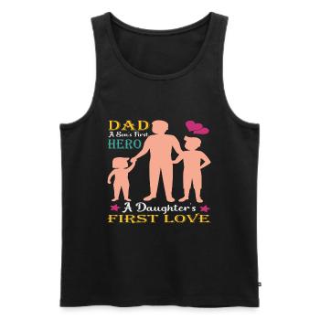 Father and son - father and daughter gift father - Men's Premium Organic Tank Top - black - Front - Michal (187cm)