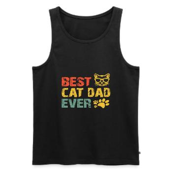 Vater der Katze - Männer Premium Bio Tank Top - Schwarz - Vorne - Michal (187cm)
