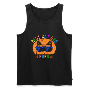 Vater der Katze - Männer Premium Bio Tank Top - Schwarz - Vorne - Michal (187cm)