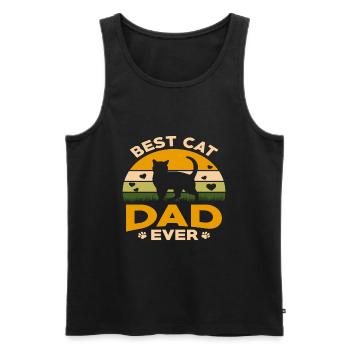 Vater der Katze - Männer Premium Bio Tank Top - Schwarz - Vorne - Michal (187cm)