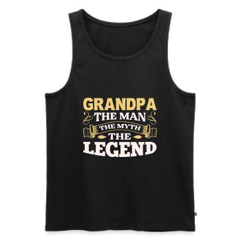 OPA MAN MASS LEGENDE - Männer Premium Bio Tank Top - Schwarz - Vorne - AI Model Male 178 light (178cm)