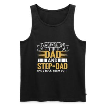 Stiefvater Papa - Männer Premium Bio Tank Top - Schwarz - Vorne - AI Model Male 178 light (178cm)