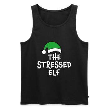 Der gestresste Elf - Männer Premium Bio Tank Top - Schwarz - Vorne - AI Model Male 178 light (178cm)