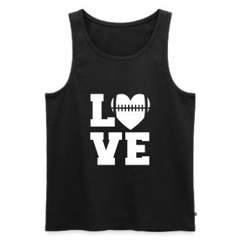Football Love Heart Saying Text Love Gift - Débardeur bio Premium Homme - noir - Devant - Michal (187cm)
