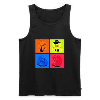Minimalist Lineart Women Face Line Art - Men's Premium Organic Tank Top - black - Front - Michal (187cm)