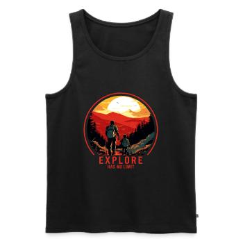 Hiking Walker Father and Son Father's Day Gift - Men's Premium Organic Tank Top - black - Front - Michal (187cm)
