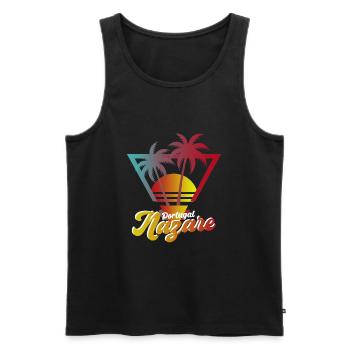 Nazare Surfing Paradise Portugal - Men's Premium Organic Tank Top - black - Front - AI Model Male 178 light (178cm)