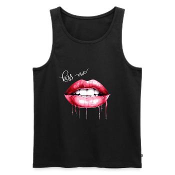Kiss Me Lippen Kussmund Geschenk - Männer Premium Bio Tank Top - Schwarz - Vorne - AI Model Male 178 light (178cm)