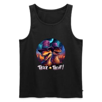 Halloween Dinosaur Velociraptor Trick or Treat - Men's Premium Organic Tank Top - black - Front - Michal (187cm)