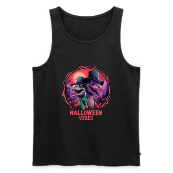 Halloween Dinosaur Velociraptor Dino Lizard - Men's Premium Organic Tank Top - black - Front - Michal (187cm)