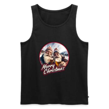 Bier Gnome Zwerge Wichtel Weihnachtsmann - Männer Premium Bio Tank Top - Schwarz - Vorne - AI Model Male 178 light (178cm)