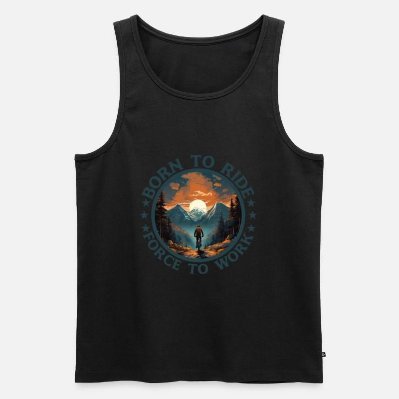 Mountainbiker Downhill MTB Mountainbikes - Männer Premium Bio Tank Top - Schwarz
