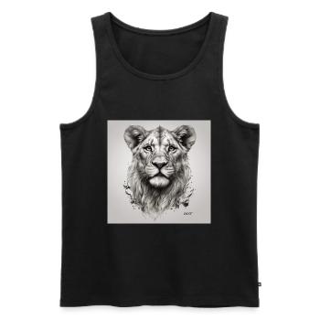 König des Dschungels - Männer Premium Bio Tank Top - Schwarz - Vorne - Michal (187cm)
