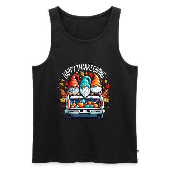 Joyeux Thanksgiving Nains Gnomes Gnomes - Débardeur bio Premium Homme - noir - Devant - Michal (187cm)