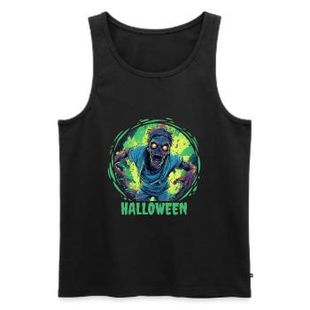 Halloween Zombie d’horreur effrayant - Débardeur bio Premium Homme - noir - Devant - Michal (187cm)