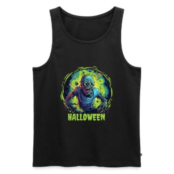 Halloween Zombie d’horreur effrayant - Débardeur bio Premium Homme - noir - Devant - Michal (187cm)