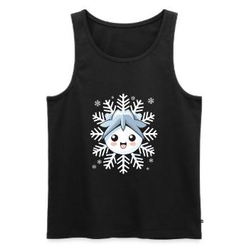 Cadeau mignon drôle de flocon de neige d’hiver Kawaii - Débardeur bio Premium Homme - noir - Devant - Michal (187cm)