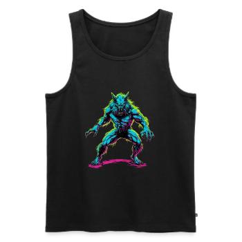 Werwolf Halloween Wolf Wolfsrudel - Männer Premium Bio Tank Top - Schwarz - Vorne - Michal (187cm)
