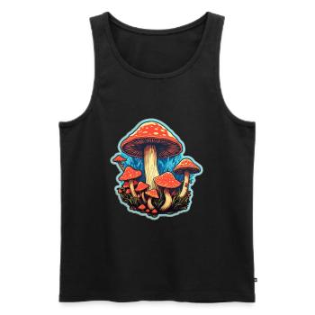 Toadstool Mushroom Mushroom Picker - Men's Premium Organic Tank Top - black - Front - AI Model Male 178 light (178cm)