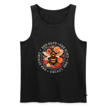 Bee Art Beekeeper Bee Whisperer Saying Sayings - Men's Premium Organic Tank Top - black - Front - AI Model Male 178 light (178cm)