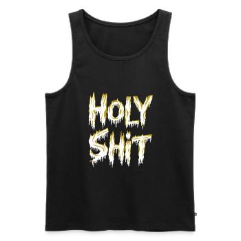 Holy Shit Naughty Funny Sayings - Men's Premium Organic Tank Top - black - Front - AI Model Male 178 light (178cm)