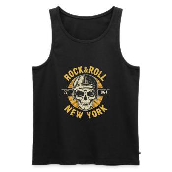 New York Rock & Roll Music Vintage USA America - Men's Premium Organic Tank Top - black - Front - AI Model Male 178 light (178cm)