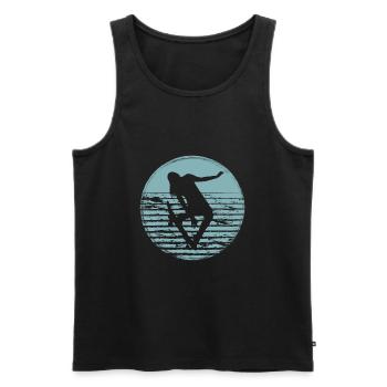 Retro Skaterin Skater Skateboarder Skateboard - Men's Premium Organic Tank Top - black - Front - Michal (187cm)