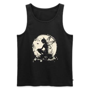 Fee Elfe Mond Märchen Fabelwesen - Männer Premium Bio Tank Top - Schwarz - Vorne - AI Model Male 178 light (178cm)