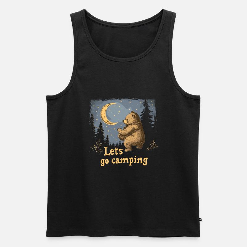 Lets Go Camping Bär - Männer Premium Bio Tank Top - Schwarz