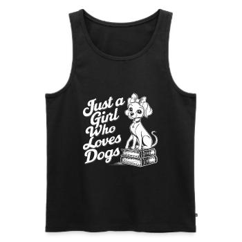 Just A Girl Who Loves Dogs Hunde Liebhaber - Männer Premium Bio Tank Top - Schwarz - Vorne - AI Model Male 178 light (178cm)
