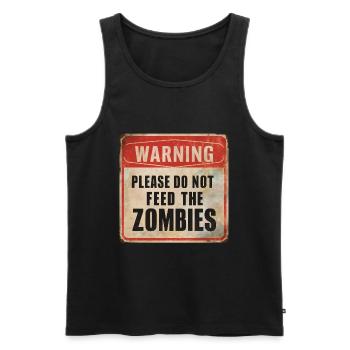 Avertissement Ne nourrissez pas les zombies Signe d’avertissement - Débardeur bio Premium Homme - noir - Devant - AI Model Male 178 light (178cm)