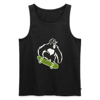 Skateboard Skateboarder Skater Gorilla Affe Tier - Männer Premium Bio Tank Top - Schwarz - Vorne - AI Model Male 178 light (178cm)