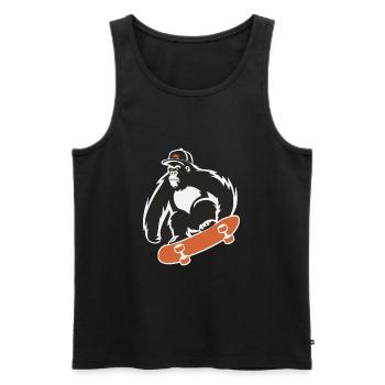 Skateboard Skateboarder Skater Gorilla Affe Tier - Männer Premium Bio Tank Top - Schwarz - Vorne - AI Model Male 178 light (178cm)