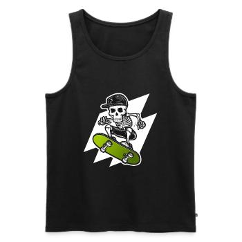Skeleton Skull Skater Skateboarder Skateboarder - Men's Premium Organic Tank Top - black - Front - AI Model Male 178 light (178cm)