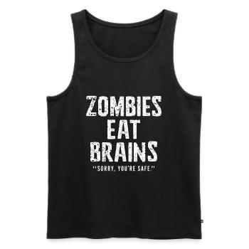 Zombies Eat Brains Lustiger Spruch Sprüche Zitat - Männer Premium Bio Tank Top - Schwarz - Vorne - AI Model Male 178 light (178cm)